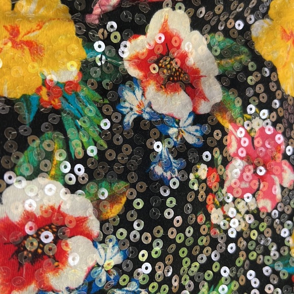 Sequins Floral Tube Top NWOT Size M $30 - Picture 4 of 6
